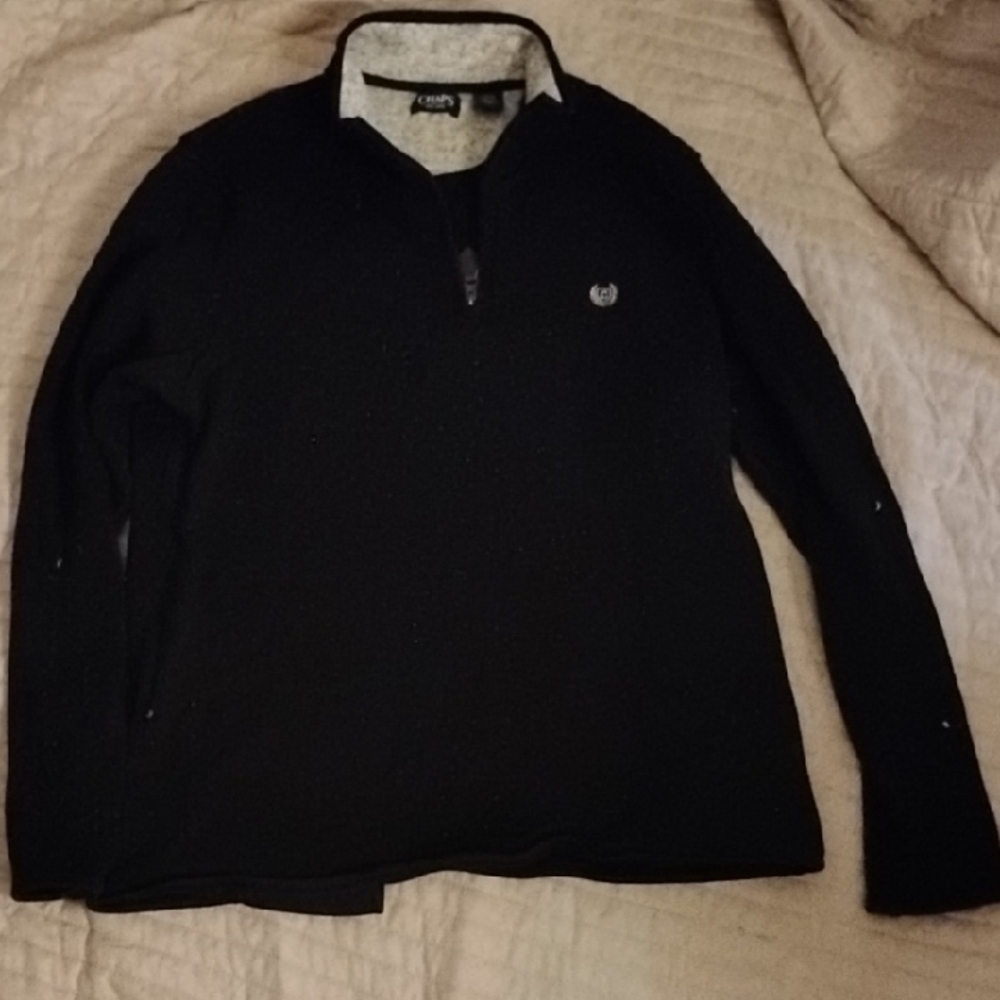 Chaps Black Zip Up Sweater for Men